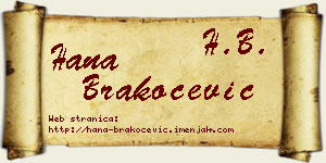 Hana Brakočević vizit kartica